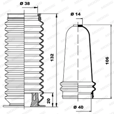 MOOG K150075 Bellow Kit, steering