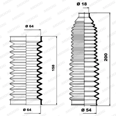 MOOG K150140 Bellow Kit, steering