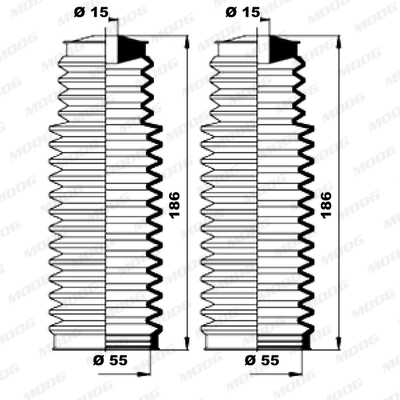 MOOG K150158 Bellow Kit, steering