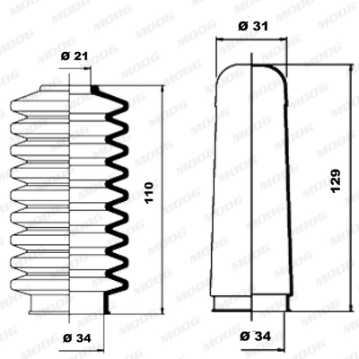 MOOG K150007 Bellow Kit, steering