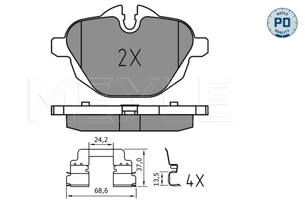 MEYLE 025 245 6118/PD Brake Pad Set, disc brake