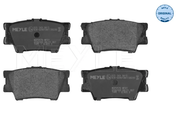 Brake Pad Set, disc brake MEYLE-ORIGINAL: True to OE. 025 243 3815