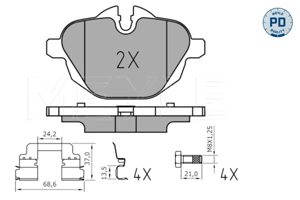 MEYLE 025 245 6118/PD Brake Pad Set, disc brake