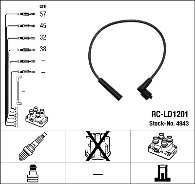 NGK 4943 Ignition Cable Kit