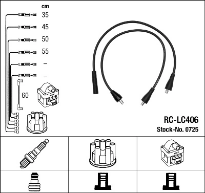 NGK 0725 Ignition Cable Kit