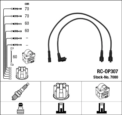NGK 7080 Ignition Cable Kit