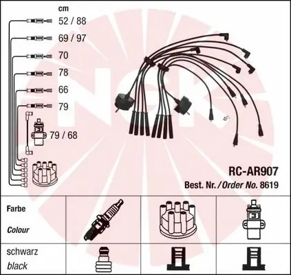 NGK 8619 Ignition Cable Kit