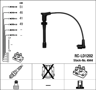 NGK 4944 Ignition Cable Kit
