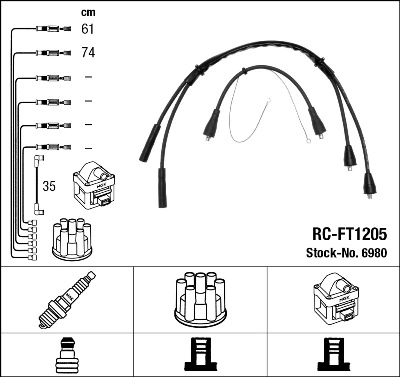 NGK 6980 Ignition Cable Kit