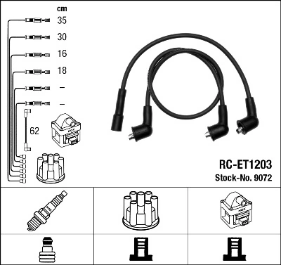NGK 9072 Ignition Cable Kit