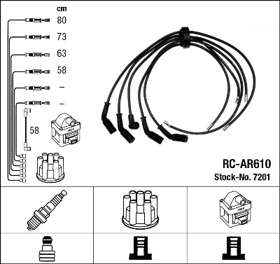 NGK 7201 Ignition Cable Kit