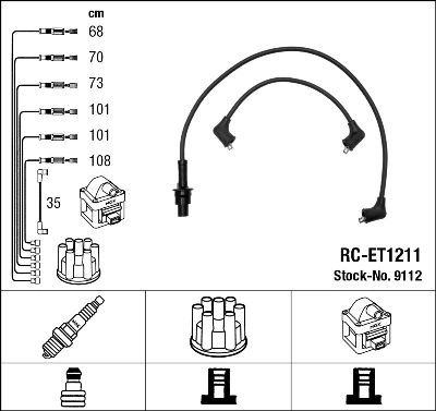 NGK 9112 Ignition Cable Kit