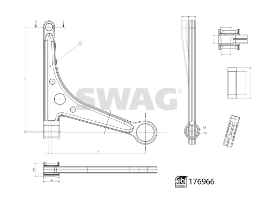 SWAG 33 10 3822 Control/Trailing Arm, wheel suspension
