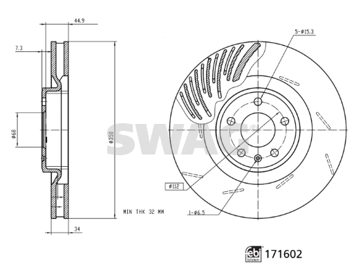 SWAG 33 10 0966 Brake Disc