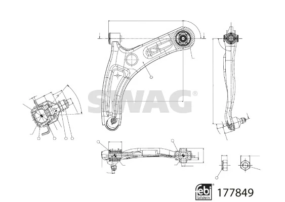 SWAG 33 10 4332 Control/Trailing Arm, wheel suspension