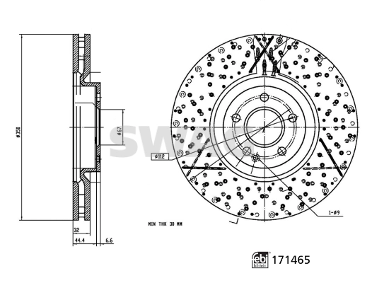 SWAG 33 10 0913 Brake Disc