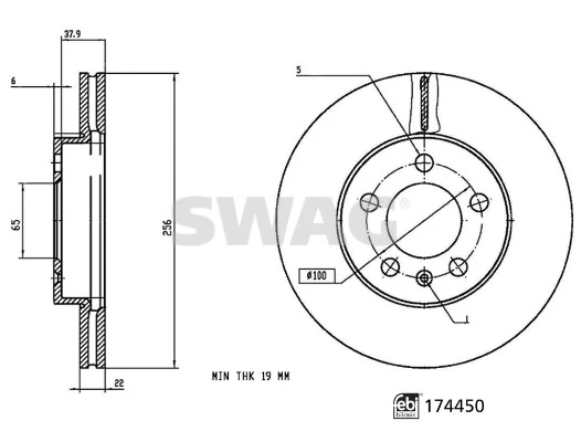 SWAG 33 10 6352 Brake Disc