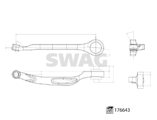 SWAG 33 10 3655 Control/Trailing Arm, wheel suspension