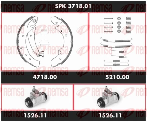Brake Kit, drum brake Super Precision Kit SPK 3718.01