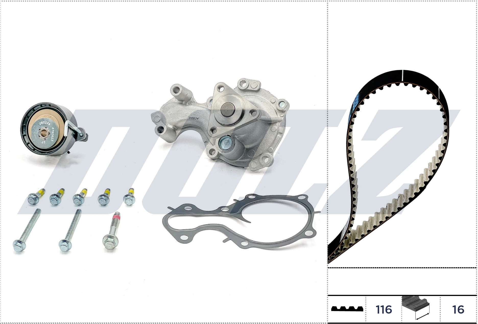 Water Pump & Timing Belt Kit KD177IO
