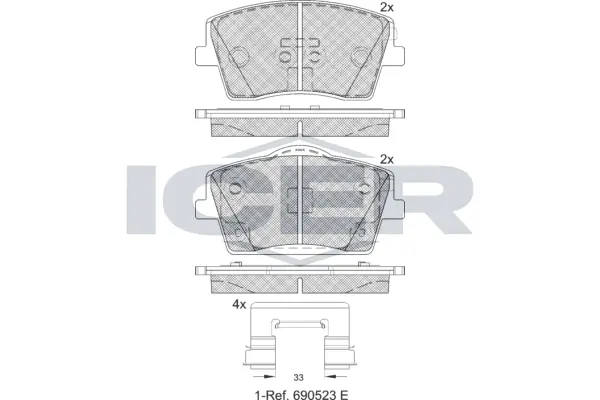 Brake Pad Set, disc brake 182354