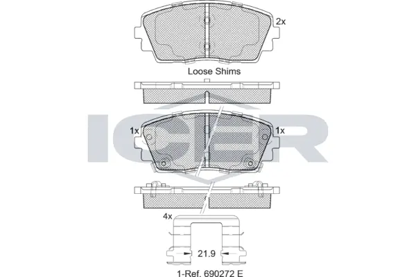 Brake Pad Set, disc brake 182034