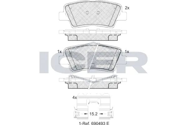 Brake Pad Set, disc brake 182036-066