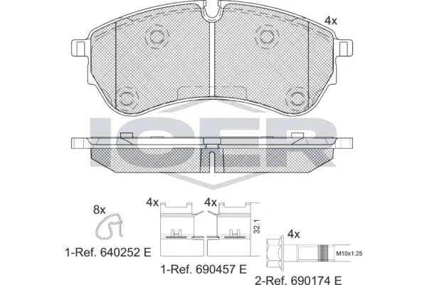 Brake Pad Set, disc brake 142284