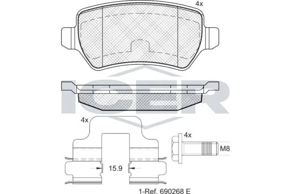 Brake Pad Set, disc brake 181622-204