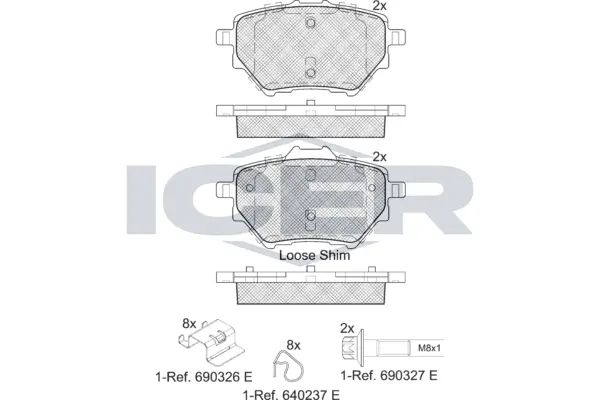 Brake Pad Set, disc brake 182162