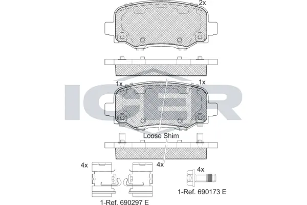 Brake Pad Set, disc brake 182176-203