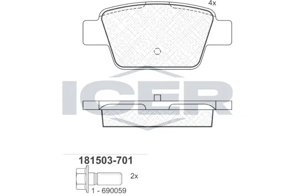 Brake Pad Set, disc brake 181503-701
