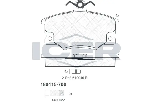 Brake Pad Set, disc brake 180415-700