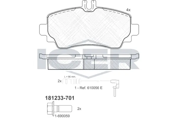 Brake Pad Set, disc brake 181233-701