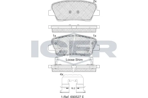 Brake Pad Set, disc brake 181954-233