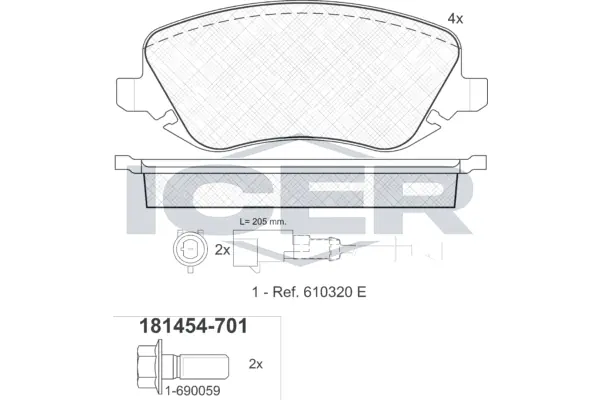 Brake Pad Set, disc brake 181454-701