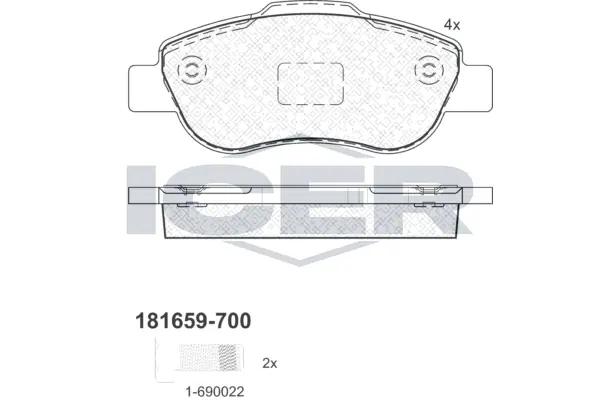 Brake Pad Set, disc brake 181659-700