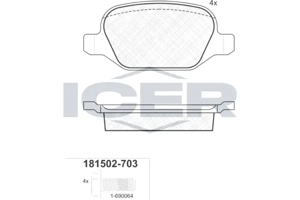 Brake Pad Set, disc brake 181502-703