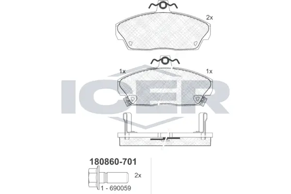 Brake Pad Set, disc brake 180860-701