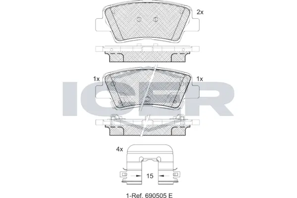 Brake Pad Set, disc brake 182036-208