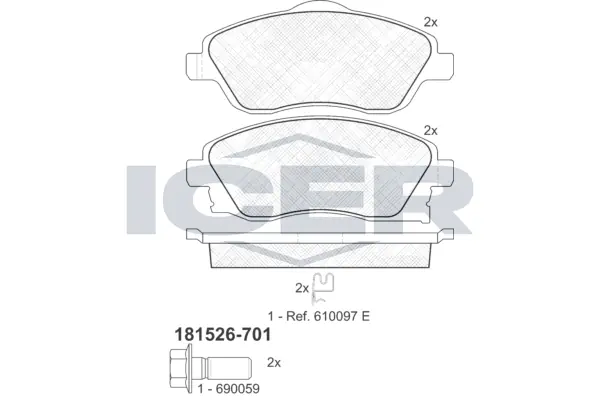 Brake Pad Set, disc brake 181526-701