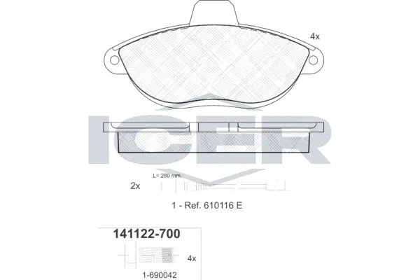 Brake Pad Set, disc brake 141122-700