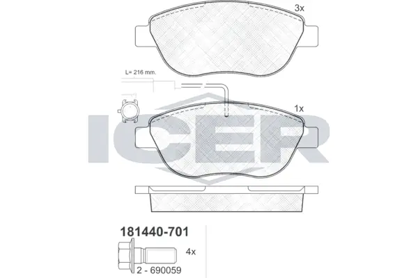Brake Pad Set, disc brake 181440-701