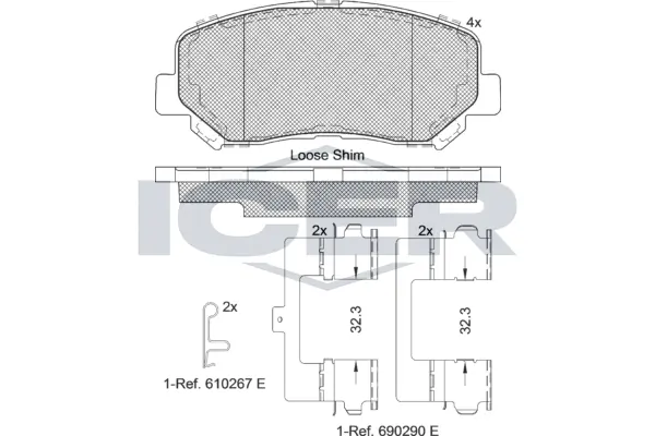Brake Pad Set, disc brake 182196