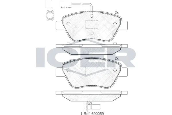 Brake Pad Set, disc brake 181444-203