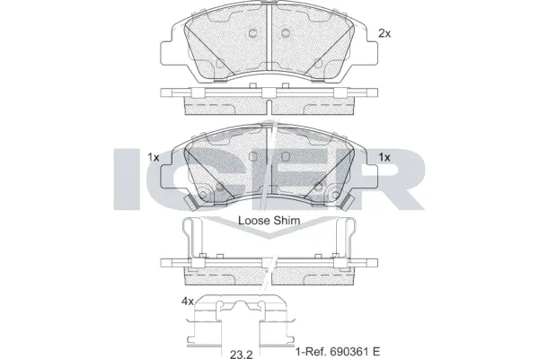 Brake Pad Set, disc brake 182178