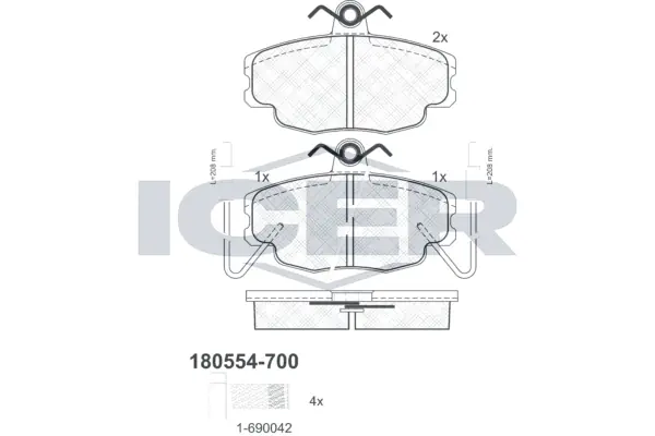 Brake Pad Set, disc brake 180554-700
