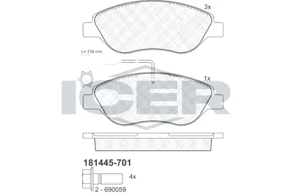 Brake Pad Set, disc brake 181445-701
