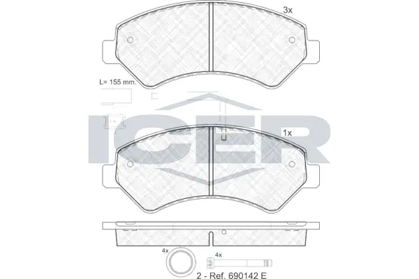 Brake Pad Set, disc brake 141836