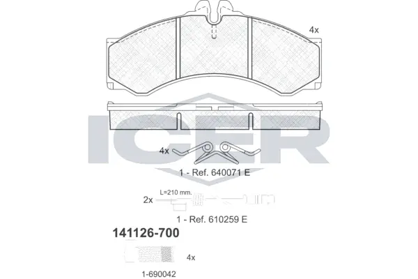 Brake Pad Set, disc brake 141126-700